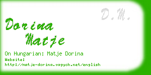 dorina matje business card